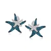 Ross-simons Blue And White Diamond Starfish Earrings In Sterling Silver In Silver