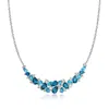 Ross-simons Blue And White Topaz Collar Necklace In Sterling Silver In Multi