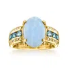 Ross-simons Blue Opal Ring With London Blue And White Topaz In 18kt Gold Over Sterling In Blue