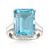 Ross-simons Blue Topaz Ring In Sterling Silver In Blue