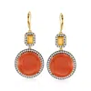 Ross-simons Carnelian And Multi-gemstone Drop Earrings In 18kt Gold Over Sterling In Red