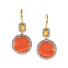 Ross-simons Carnelian And Multi-gemstone Drop Earrings In 18kt Gold Over Sterling In Red
