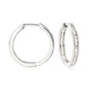 Ross-simons Channel-set Diamond Inside-outside Hoop Earrings In Sterling Silver In White