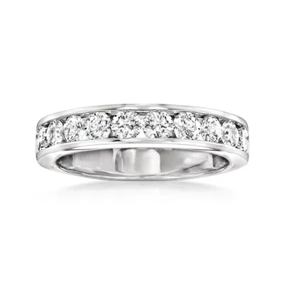 Ross-simons Channel-set Diamond Wedding Band In 14kt White Gold In Silver