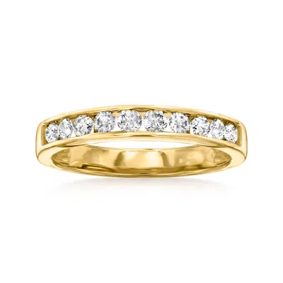 Ross-simons Channel-set Diamond Wedding Band In 14kt Yellow Gold In White