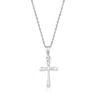 Ross-simons Child's 14kt White Gold Cross Pendant Necklace In Metallic