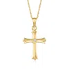 Ross-simons Child's 14kt Yellow Gold Cross Pendant Necklace With Diamond Accent In Gold