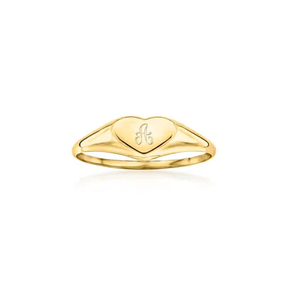 Ross-simons Child's 14kt Yellow Gold Personalized Heart Signet Ring
