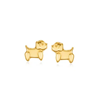 Ross-simons Child's 14kt Yellow Gold Puppy Earrings