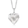 Ross-simons Child's Diamond Accent Heart Locket Necklace In Sterling Silver In Metallic