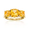 Ross-simons Citrine 3-stone Ring In 18kt Gold Over Sterling In Gold