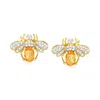 Ross-simons Citrine And . Diamond Bee Earrings In 14kt Yellow Gold In Yellow