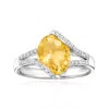 Ross-simons Citrine And . Diamond Ring In Sterling Silver In Yellow