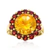 Ross-simons Citrine And Garnet Ring In 18kt Gold Over Sterling In Gold