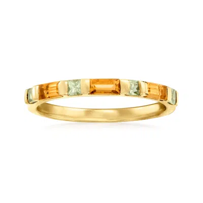 Ross-simons Citrine And . Peridot Ring In 14kt Yellow Gold