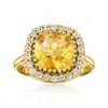 Ross-simons Citrine And . White Topaz Ring In 18kt Gold Over Sterling