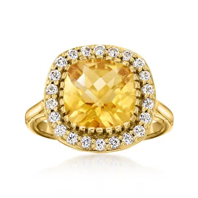Ross-simons Citrine And . White Topaz Ring In 18kt Gold Over Sterling In Yellow