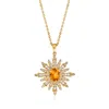 Ross-simons Citrine And . White Topaz Starburst Pendant Necklace In 18kt Gold Over Sterling In Multi