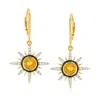 Ross-simons Citrine And . White Topaz Sun Drop Earrings In 18kt Gold Over Sterling In Yellow