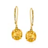 Ross-simons Citrine Drop Earrings In 14kt Yellow Gold In Yellow
