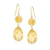 Ross-simons Citrine Drop Earrings In 14kt Yellow Gold In Yellow