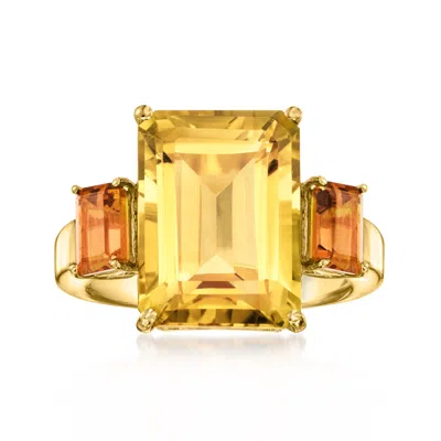 Ross-simons Citrine Ring In 18kt Gold Over Sterling