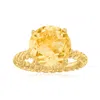 Ross-simons Citrine Ring In 18kt Gold Over Sterling In Yellow