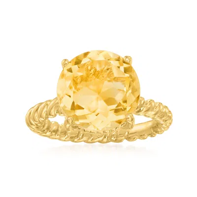 Ross-simons Citrine Ring In 18kt Gold Over Sterling In Yellow