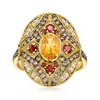 Ross-simons Citrine Ring With . Multicolored Diamonds In 14kt Yellow Gold