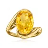Ross-simons Citrine Wavy Ring In 18kt Gold Over Sterling In Yellow