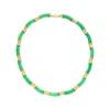 Ross-simons Curved Jade Necklace In 18kt Gold Over Sterling In Multi