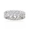 Ross-simons Cz 2-row Eternity Band In Sterling Silver In Silver