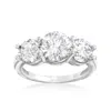 Ross-simons Cz 3-stone Ring In 14kt White Gold In White