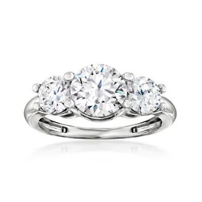 Ross-simons Cz 3-stone Ring In 14kt White Gold