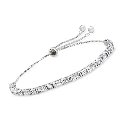 Ross-simons Cz Bolo Bracelet In Sterling Silver In White