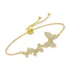Ross-simons Cz Butterfly Bolo Bracelet In 18kt Gold Over Sterling In Gold