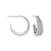 Ross-simons Cz C-hoop Earrings In Sterling Silver In Multi