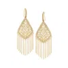 Ross-simons Cz Chandelier Fringe Drop Earrings In 18kt Gold Over Sterling In White