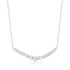 Ross-simons Cz Curved Bar Necklace In Sterling Silver In Metallic