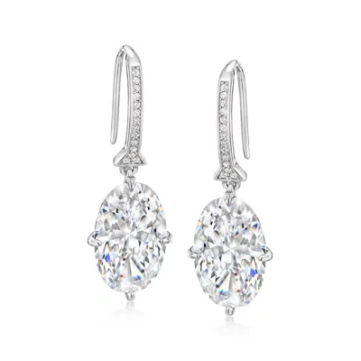 Ross-simons Cz Drop Earrings In Sterling Silver In Multi