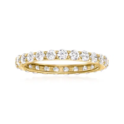 Ross-simons Cz Eternity Band In 14kt Yellow Gold In White