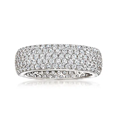 Ross-simons Cz Eternity Band In Sterling Silver In Metallic