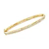 Ross-simons Cz Eternity Bangle Bracelet In 18kt Gold Over Sterling In Multi