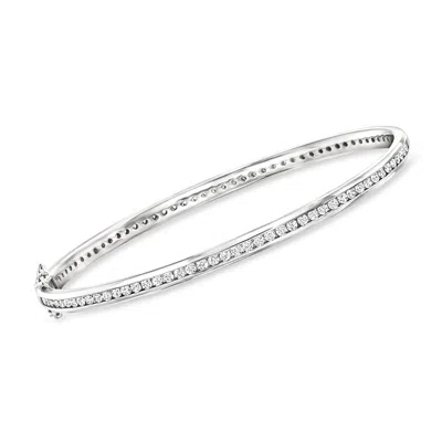 Ross-simons Cz Eternity Bangle Bracelet In Sterling Silver