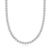 Ross-simons Cz Halo Tennis Necklace In Sterling Silver In Multi
