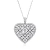 Ross-simons Cz Heart Pendant Necklace In Sterling Silver