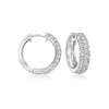 Ross-simons Cz Hoop Earrings In Sterling Silver