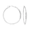 Ross-simons Cz Hoop Earrings In Sterling Silver In Silver