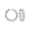 Ross-simons Cz Inside-outside Hoop Earrings In Sterling Silver In White