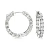 Ross-simons Cz Inside-outside Hoop Earrings In Sterling Silver In White